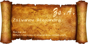 Zsivanov Alexandra névjegykártya